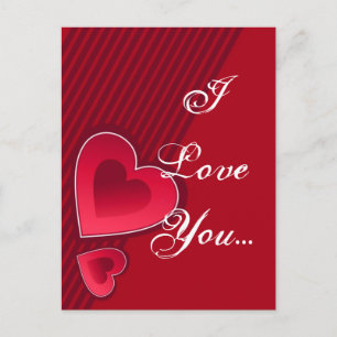 Double Hearts I Love You Postcard