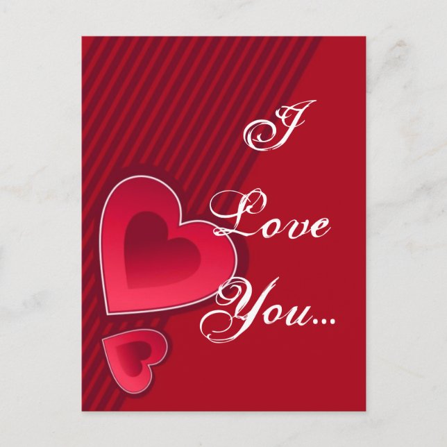 Double Hearts I Love You Postcard (Front)