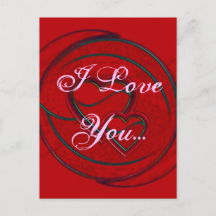 Double Hearts I Love You Postcard