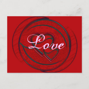 Double Hearts Love Postcard