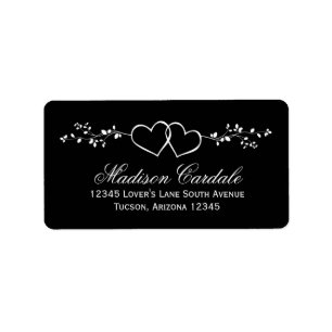 Double Hearts Personalized Wedding Address Labels