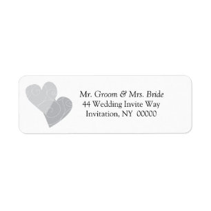 Double Hearts Return Address Label Stickers