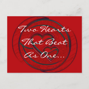 Double Hearts Two Hearts That Beat As One Postcard