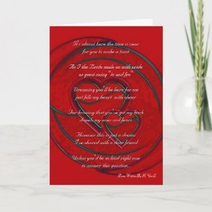 Double Hearts Will You Be My Bridesmaid In Red Invitation
