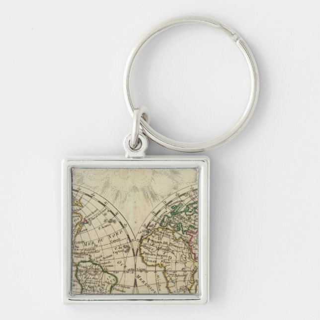 Double hemisphere map keychain (Front)