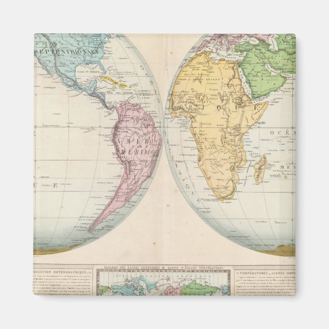 Double Hemisphere Map of the Climate Magnet (Front)