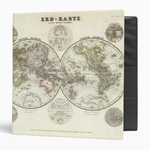 Double Hemisphere World Map Binder