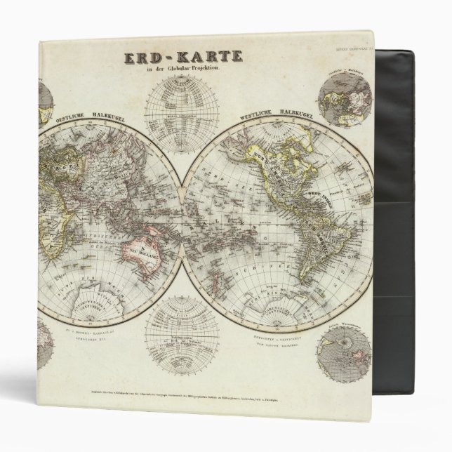 Double Hemisphere World Map Binder (Front/Inside)