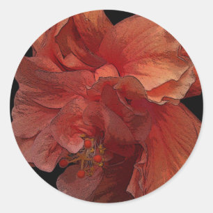 double hibiscus flower sticker