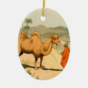 Double-Hump Camel in the Mongolian Desert Ceramic Ornament