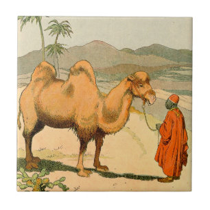 Double-Hump Camel in the Mongolian Desert Tile