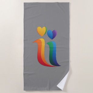 Double "ii" Logo in LGBTQ colours Beach Towel