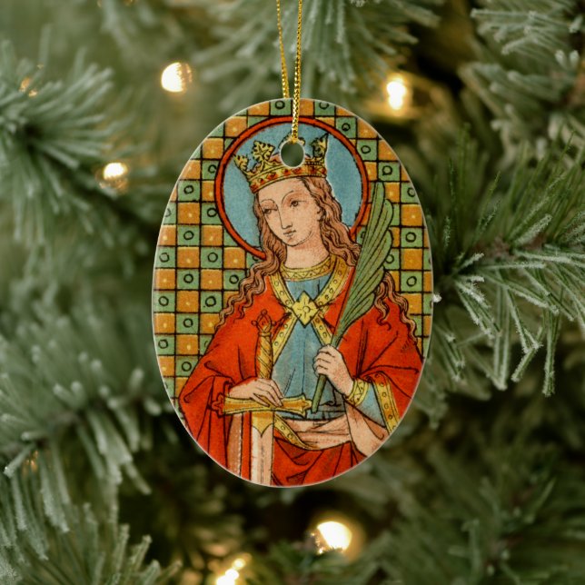 Double Image St. Barbara  (JP 01) Ceramic Ornament (Tree)