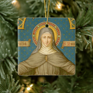 Double Image St. Clare of Assisi (SAU 027) Ceramic Ornament