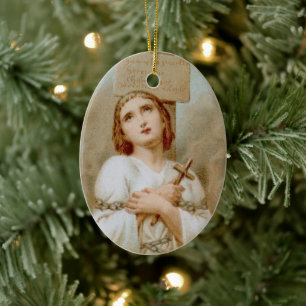 Double Image St. Joan of Arc (BF 01) Oval Ceramic Ornament