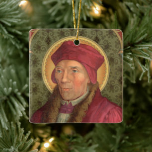 Double Image St. John Fisher (SAU025) Square Ceramic Ornament