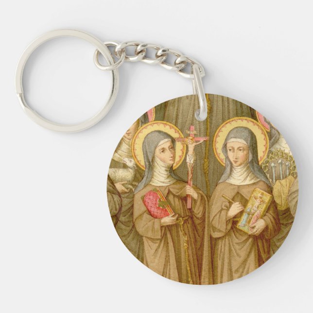 Double Image Two Poor Clare Saints (SAU 27) Keychain (Front)