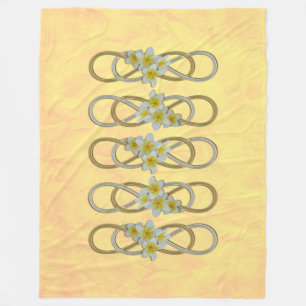 Double Infinity BiColor Frangipani + your backgr. Fleece Blanket