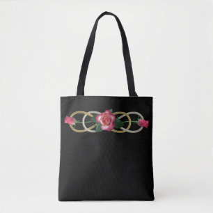 Double Infinity gold silver ROSES Tote Bag