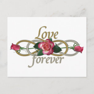 Double Infinity - Roses Love forever Postcard