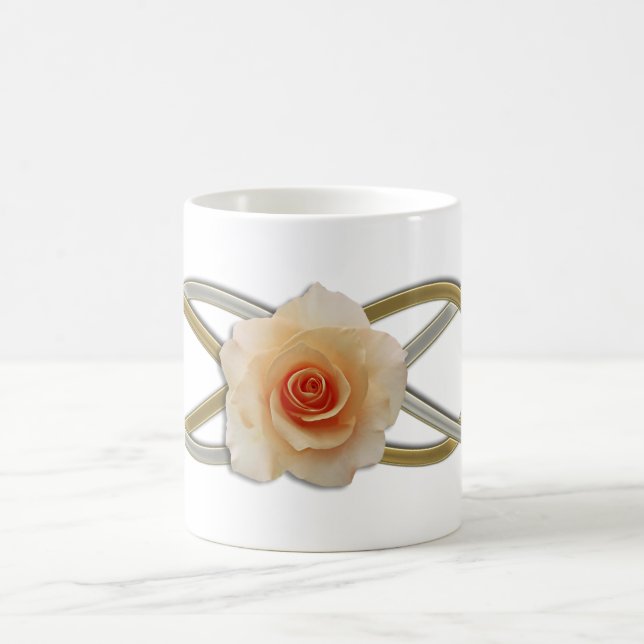 Double Infinity Silver Gold Rose Coffee Mug (Center)