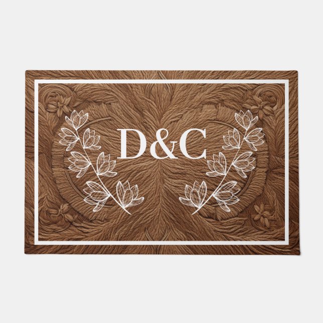 Double Initial Custom Doormat (Front)