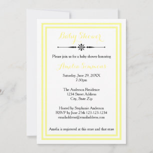 Double Jaune Trim - Invitation à une Baby Shower