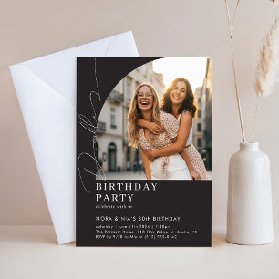 Double Joint Dual 30th Milestone Birthday Party Invitation