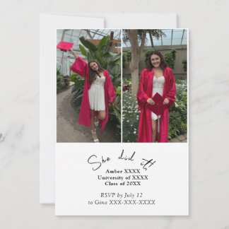 Double Joint Graduation Party Invite Invitation