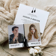 Double Joint Graduation Tassel Party Invitation