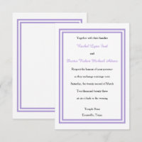 Double Lavender Trim - 3x5 Wedding Invitation