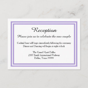 Double Lavender Trim - Réception Invitation