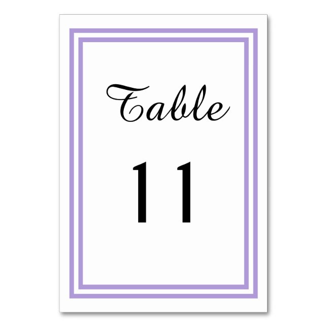 Double Lavender Trim - Table Card (Front)