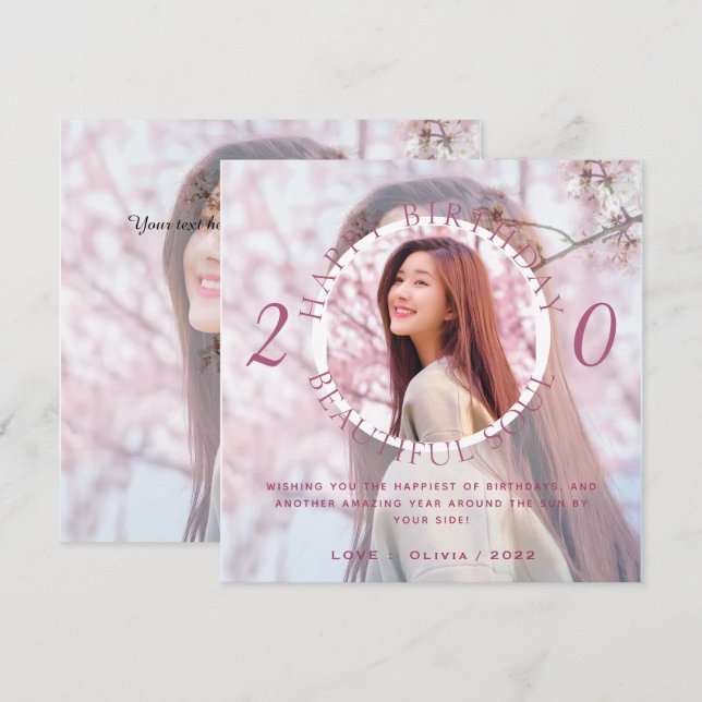 Double Layer Personalize Happy Birthday Card (Front/Back)