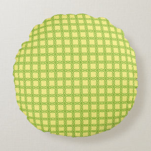 Double Leaf Circle by Kenneth Yoncich Round Pillow