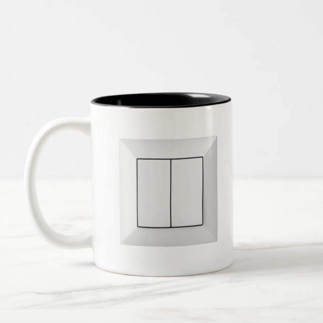 Double light switch Two-Tone coffee mug (Left)