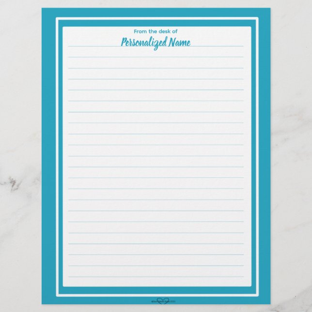 Double Line Frame Blue Lined  Letterhead (Front)