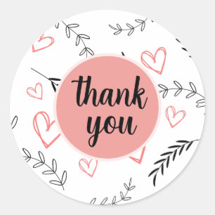 Double Line Heart & Leaf Floral pattern Labels