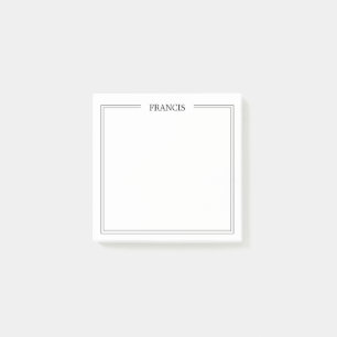 Double Lined Border Personalized Post it Notes