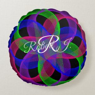 Double Loop Mesh Geometric Round Pillow