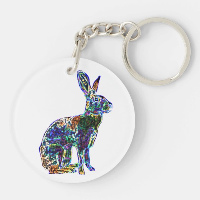 Double Lucky Hare | feng shui keychain (Back)