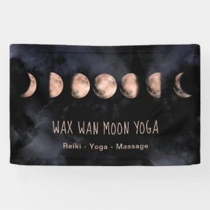 double-Lunar Wax Wan Full ROSE GOLD Moon Phases Banner