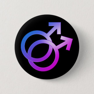 Double Male Symbol 2 Inch Round Button