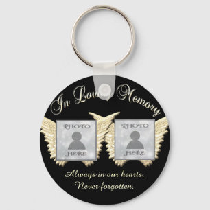 Double Memorial add Photos Keepsake Keychain