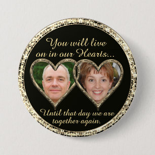Double Memorial Add Photos Keepsake Keychain 3 Inch Round Button