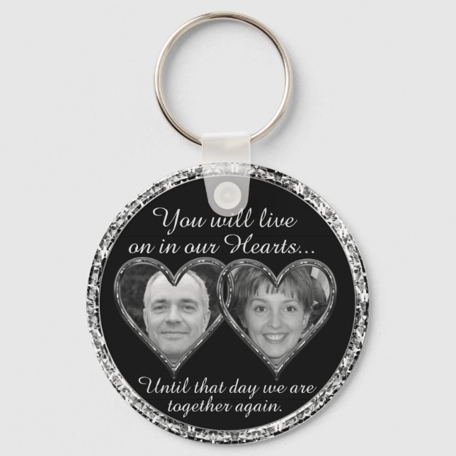 Double Memorial in Silver Keychain (Front)