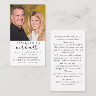 Double Memorial Photo Funeral Prayer Card