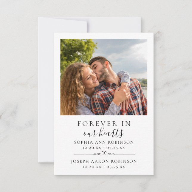 Double Memorial Photo Funeral Prayer Card (Front)