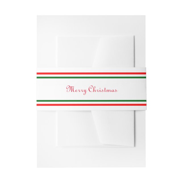 Double Merry Christmas Trim - Belly Band Invitation Belly Band (Front Example)