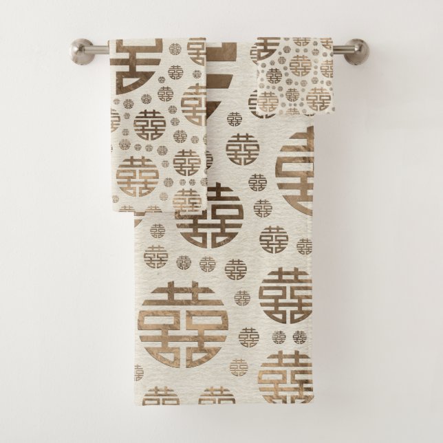 Double motif de symbole de bonheur - or en pastel (En situation)